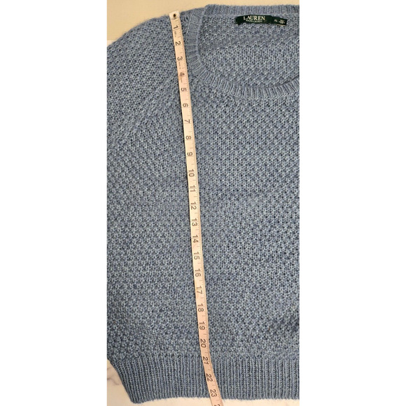 Ralph Lauren Womens Sweater XL Blue Alpaca Wool Textured Preppy Coastal Heritage - Picture 5 of 7